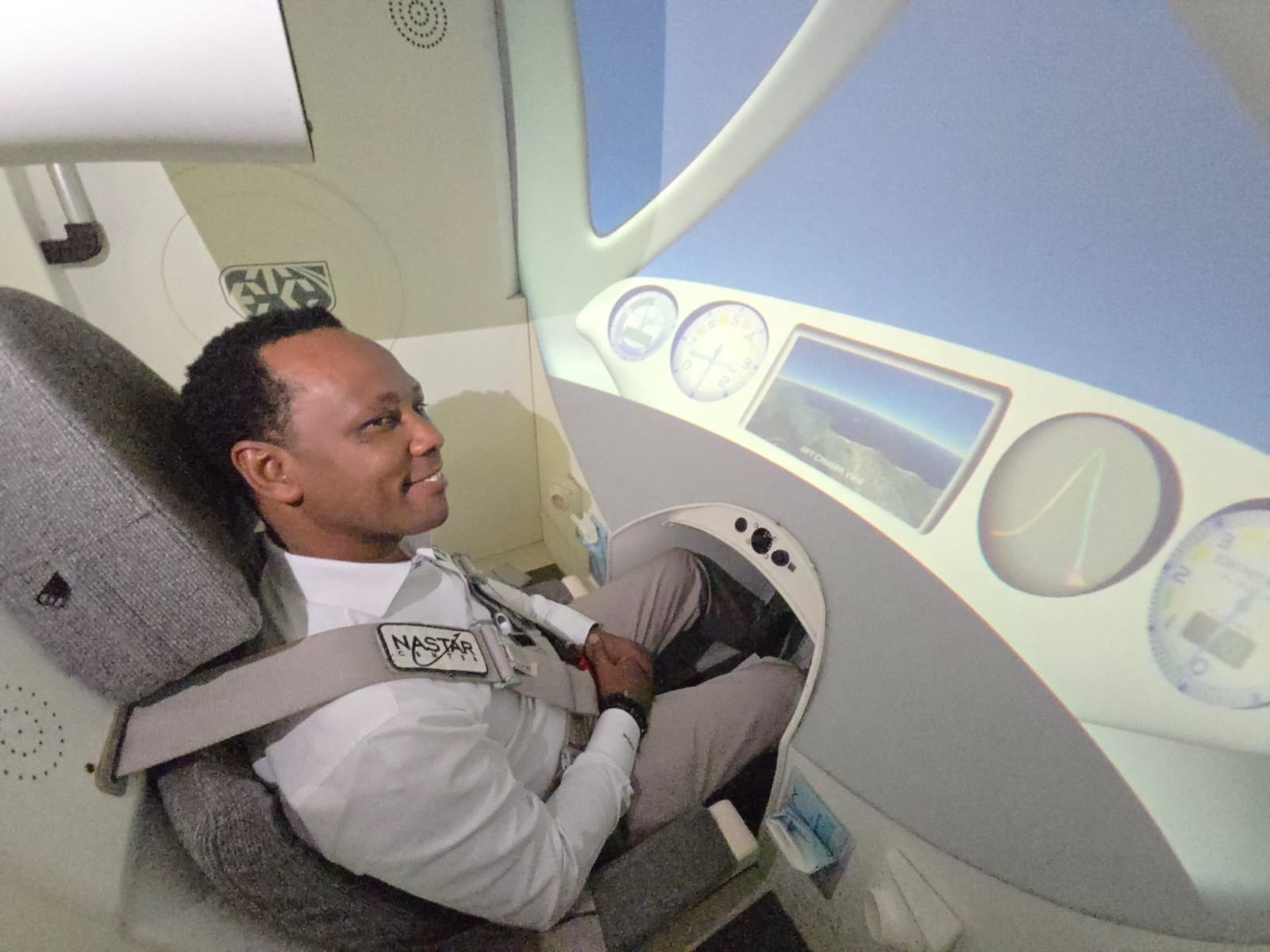 Kenya Air Force personnel in flight simulator training